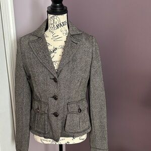 Lucky Brand 100% Wool Women's Gray Blazer
